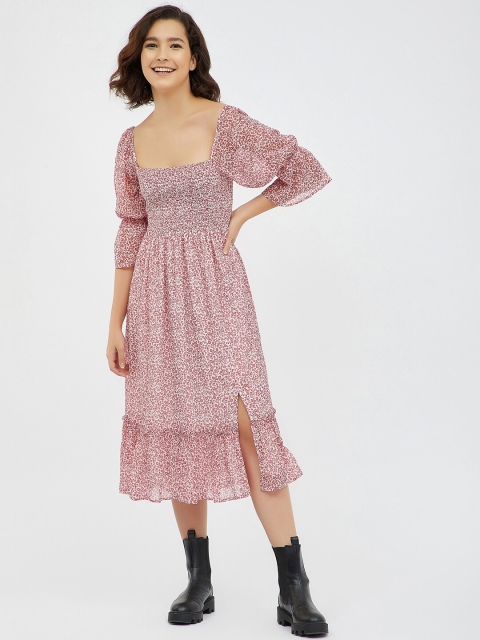 

Femella Red Floral Midi Dress