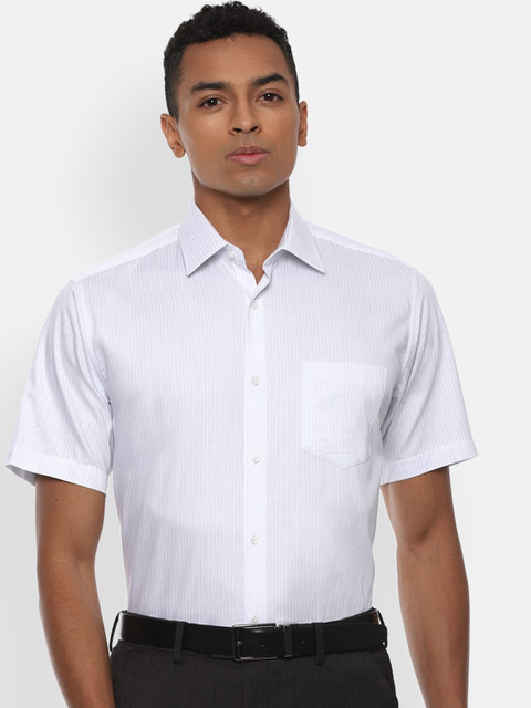 

Van Heusen Men White Striped Formal Shirt
