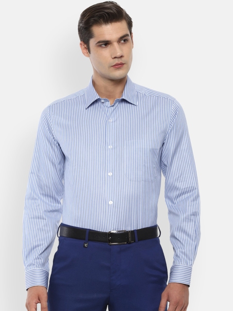 

Louis Philippe Men Blue Slim Fit Striped Casual Shirt