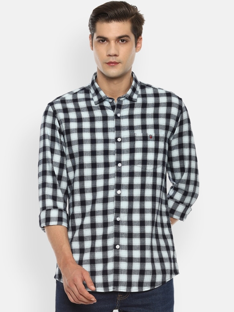 

Louis Philippe Jeans Men Blue Slim Fit Checked Casual Shirt
