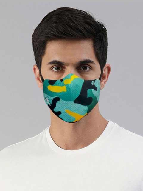 

GODS Unisex Black & Sea-Green Printed Outdoor Reusable Cloth Face Mask