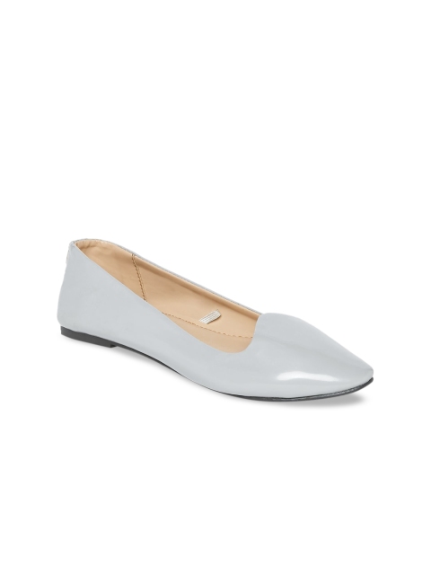 

People Women Grey Solid Faux Leather Ballerinas