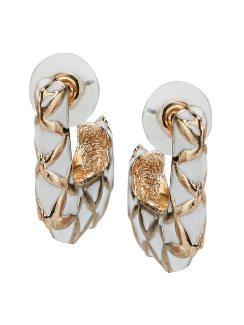 

Kazo White Contemporary Half Hoop Earrings