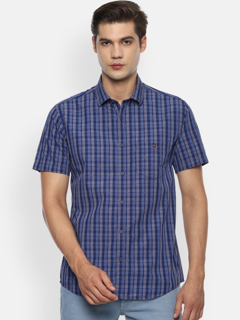 

Louis Philippe Sport Men Blue Slim Fit Checked Casual Shirt