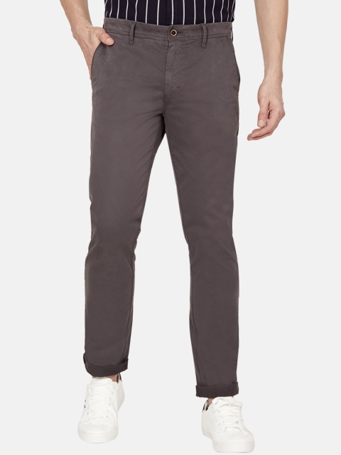 

Oxemberg Men Grey Slim Fit Chinos Trousers