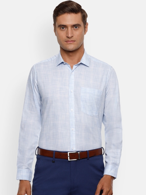 

Van Heusen Men Blue Checked Regular Fit Formal Shirt