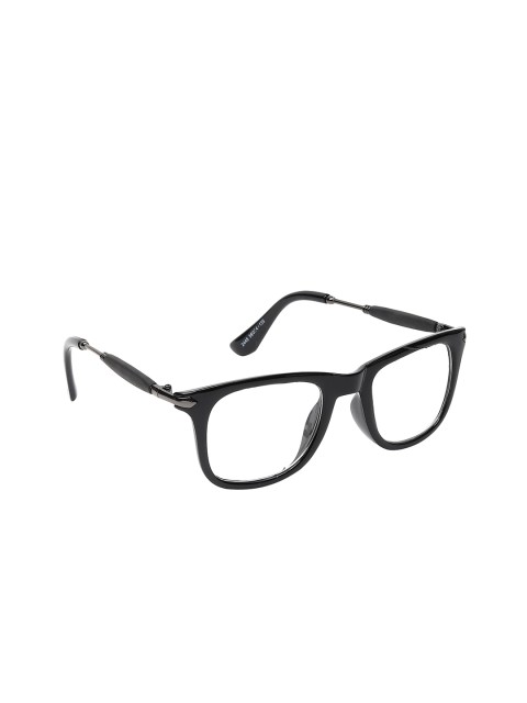 

CRIBA Unisex Clear Lens & Black Wayfarer Sunglasses with UV Protected Lens, Transparent