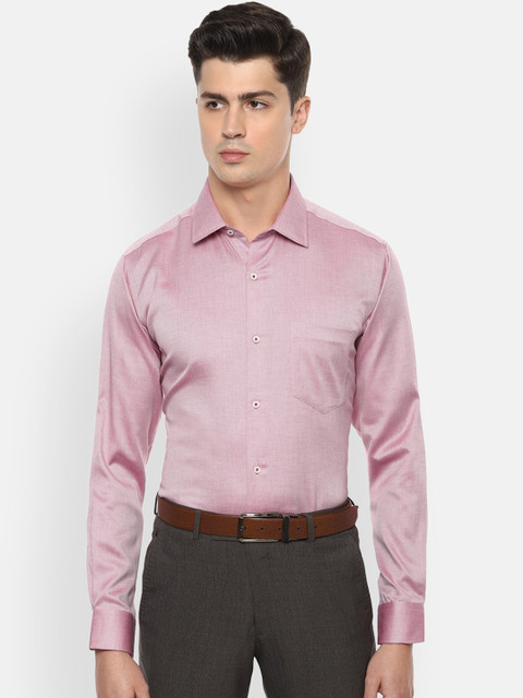 

Van Heusen Men Pink Printed Cotton Formal Shirt