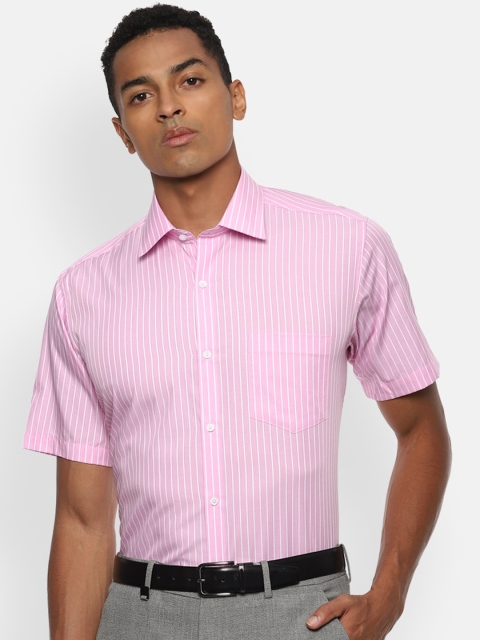 

Van Heusen Men Pink Striped Casual Shirt
