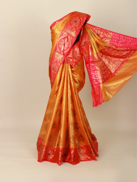 

Pothys Orange & Pink Woven Design Zari Art Silk Banarasi Saree