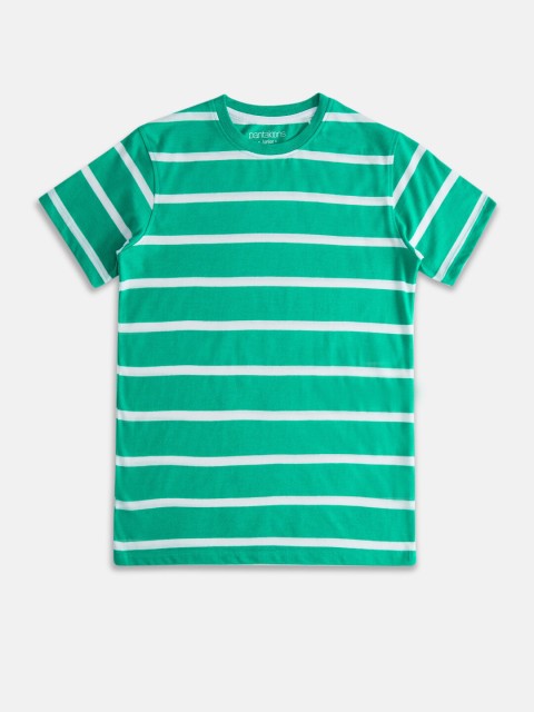 

Pantaloons Junior Boys Green Striped T-shirt