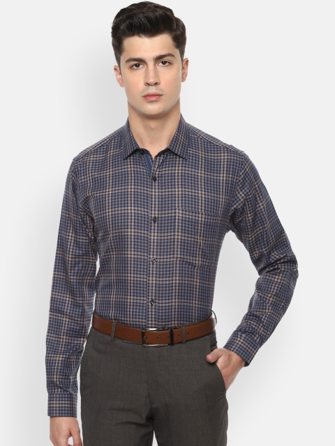 

Van Heusen Men Navy Blue Checked Formal Shirt