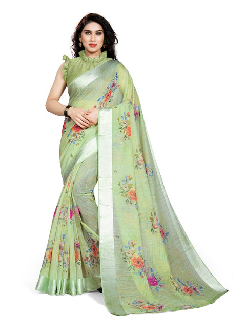 

KALINI Green & Blue Floral Bagh Saree
