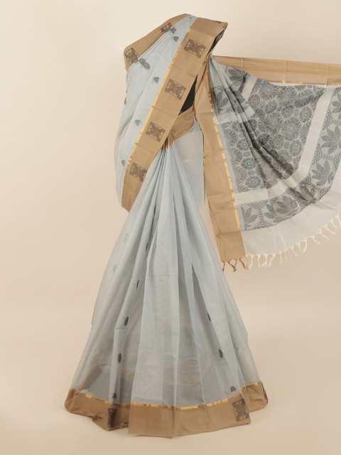 

Pothys Grey & Beige Woven Design Saree