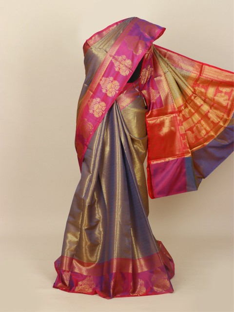 

Pothys Purple & Pink Ethnic Motifs Zari Art Silk Banarasi Saree