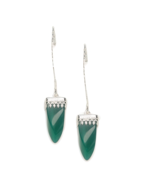 

Fabindia Silver-Toned Contemporary Drop Earrings