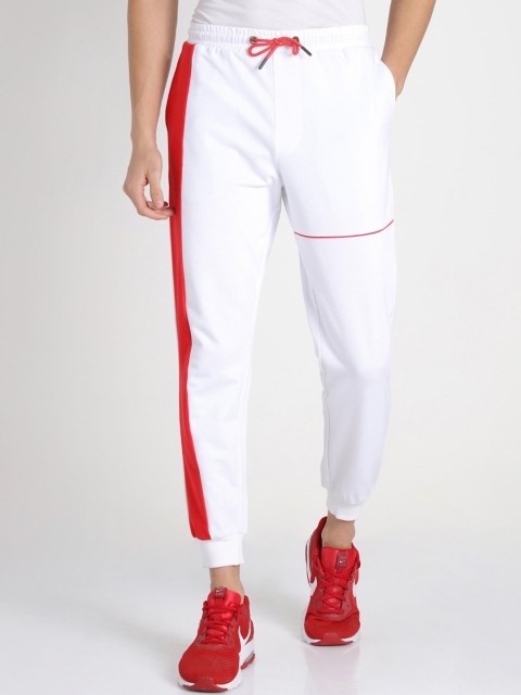 

Bewakoof Men White Solid Straight-Fit Joggers