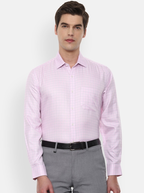 

Van Heusen Men Pink Checked Formal Shirt