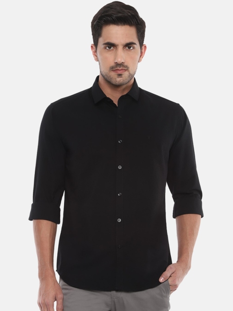 

V Dot Men Black Slim Fit Casual Shirt