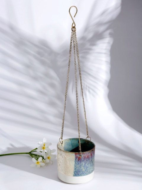 

Fabindia Blue & Green Ceramic Rathik Glazed Medium Planter
