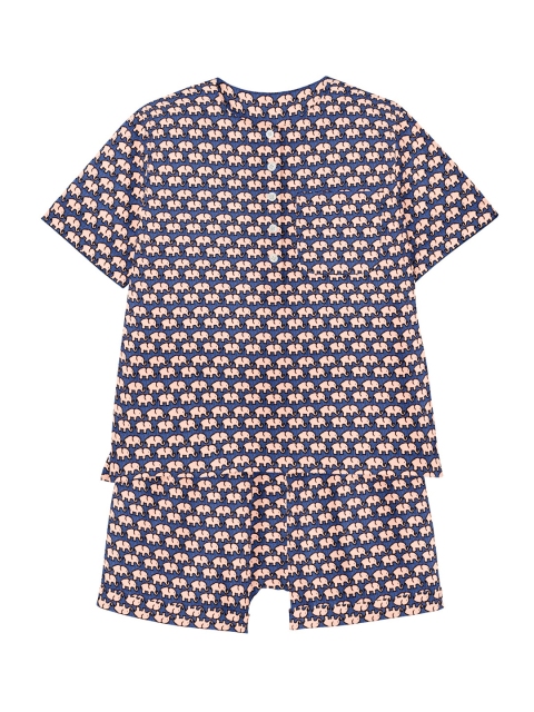 

THE BABY ATELIER Unisex Kids Blue & Pink Printed Night suit