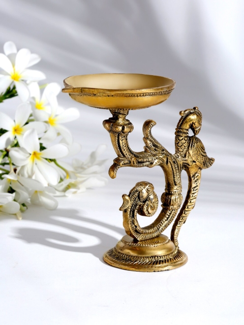 

Fabindia Gold-Toned Brass Mehnoor Casted Oil Lamp