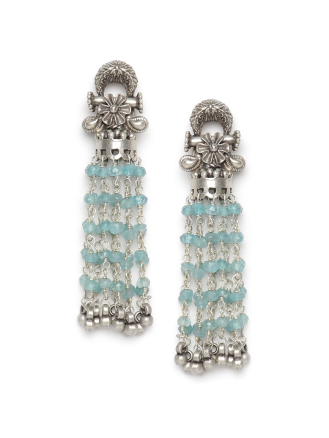 

Fabindia Silver-Toned Contemporary Drop Earrings