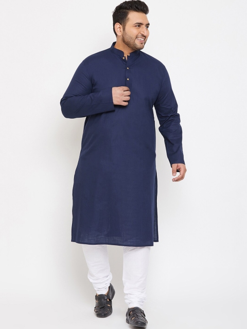 

VASTRAMAY PLUS Men Navy Blue Kurta