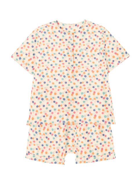 

THE BABY ATELIER Unisex Kids Peach-Coloured & Blue Printed Night suit