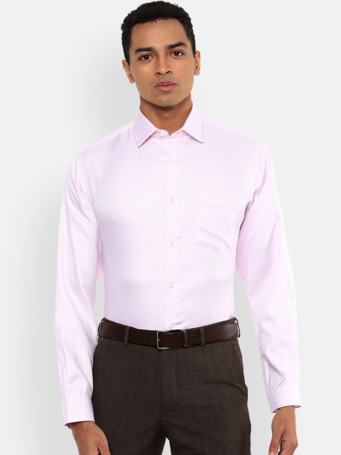 

Van Heusen Men Pink Grid Checked Formal Shirt