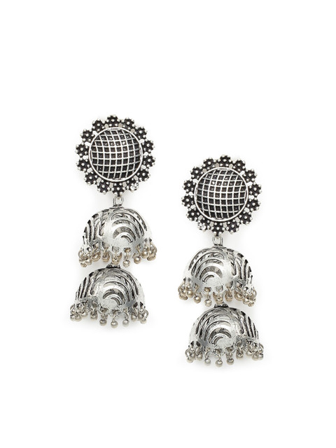 

Fabindia Silver-Toned Contemporary Drop Earrings
