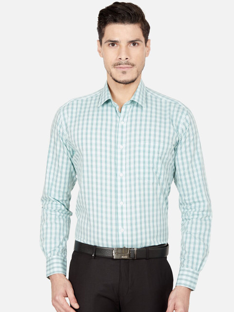

Oxemberg Men Green Slim Fit Checked Formal Shirt