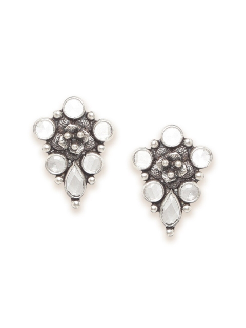 

Fabindia Silver-Toned & White Contemporary Studs Earrings