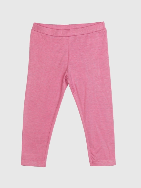 

Peppermint Girls Pink Solid Leggings