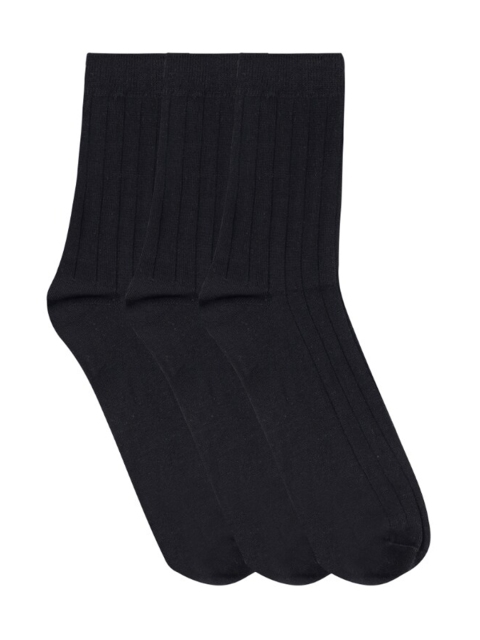 

N2S NEXT2SKIN Men Pack Of 3 Black Solid Calf-Length Socks