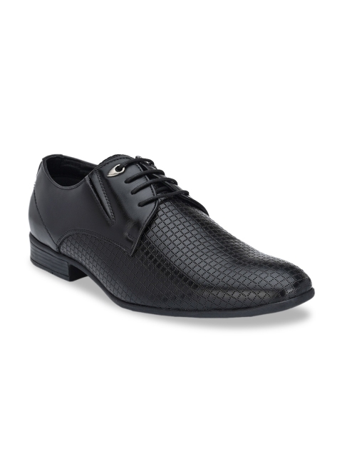 

Hitz Men Black Textured Formal Derbys