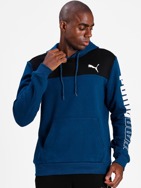 

Puma Men Blue Colourblocked Hooded Sweatshirt