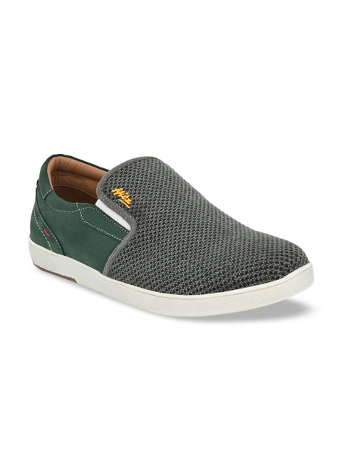 

Hitz Men Green Mesh Slip-On Sneakers