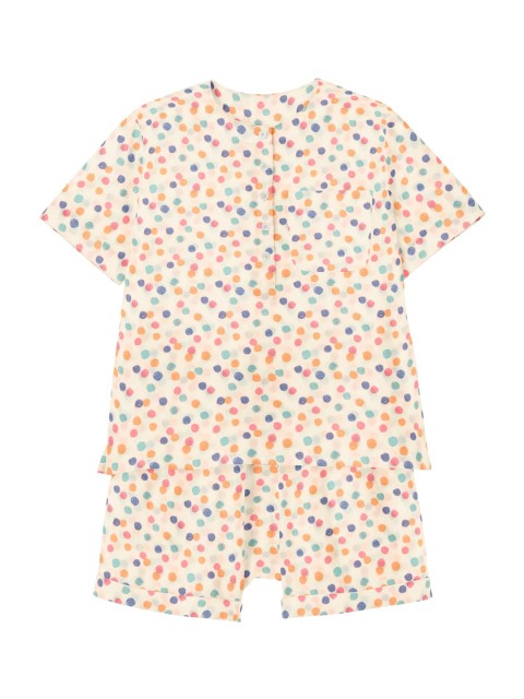 

THE BABY ATELIER Unisex Kids Peach-Coloured & Blue Printed Night Suit