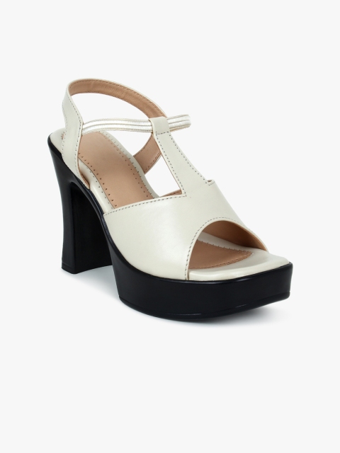 

Bloomtale Cream-Coloured & Black Platform Sandals
