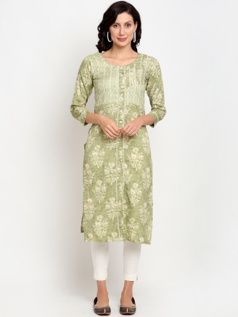

Lovely Lady Women Green Ethnic Motifs Printed Kurta