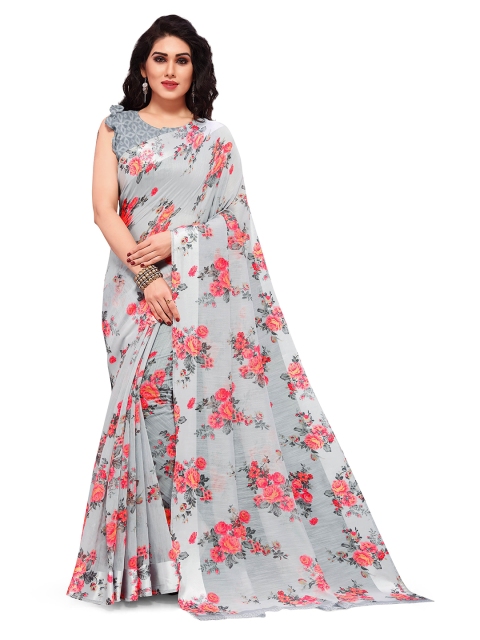 

KALINI Women Grey Printed Cotton Saree