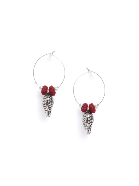 

Fabindia Silver-Toned Contemporary Hoop Earrings