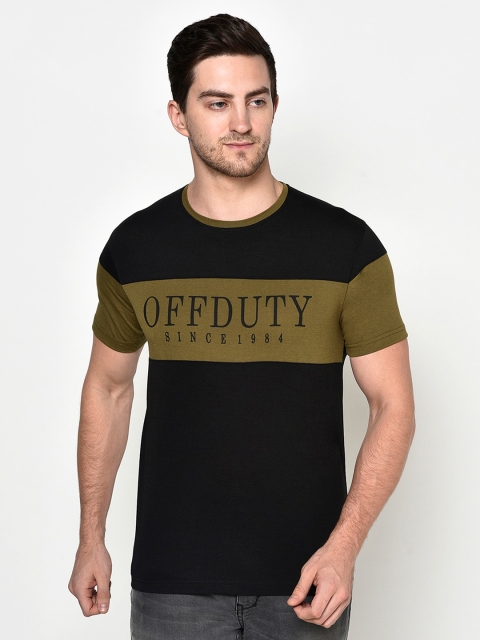 

ELEGANCE Men Black Typography Printed T-shirt