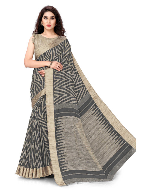 

KALINI Women Grey Geometric Printed Saree