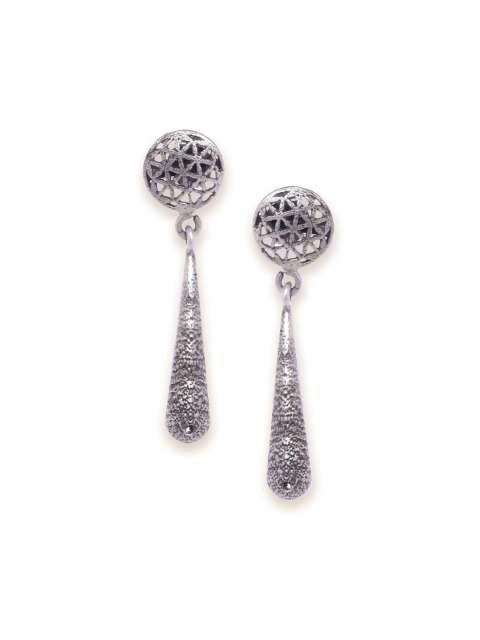 

Fabindia Silver-Toned Contemporary Drop Earrings
