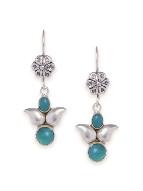 Fabindia Silver-Toned Contemporary Drop Earrings