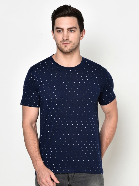 

ELEGANCE Men Navy Blue Printed T-shirt