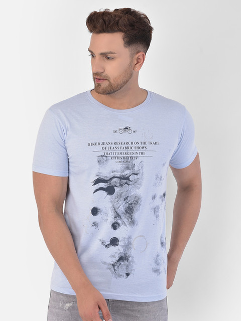 

COBB Men Blue Printed T-shirt