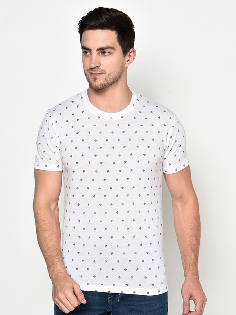 

ELEGANCE Men White Printed T-shirt